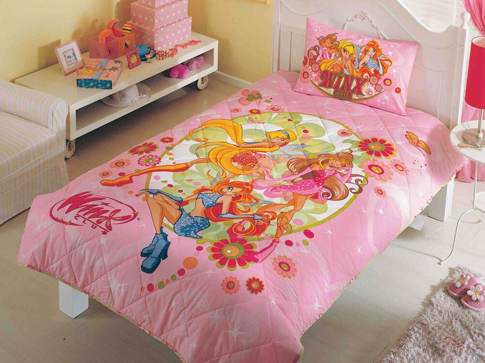 Детское покрывало на кровать для девочки: идеи дизайна